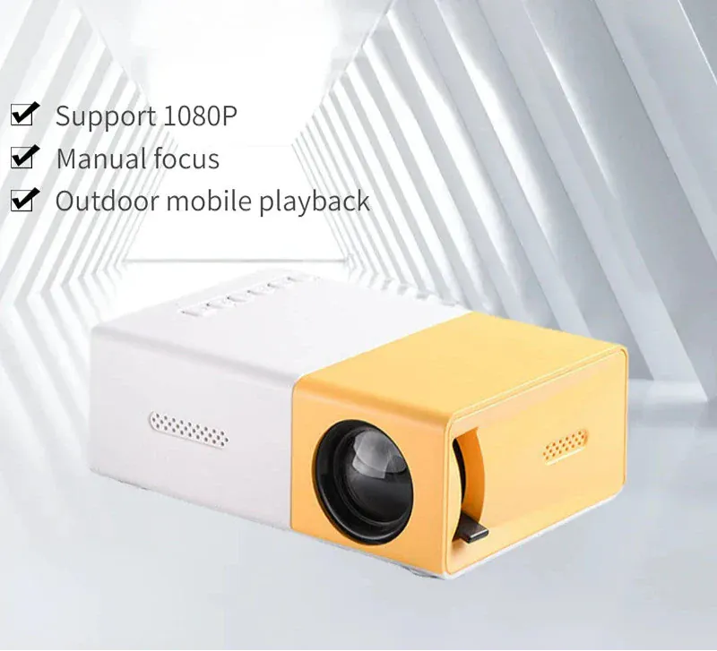 YG300 NanoProj Mini Beamer HD 720p Compact 12,6 cm 600 g Nachtlampen