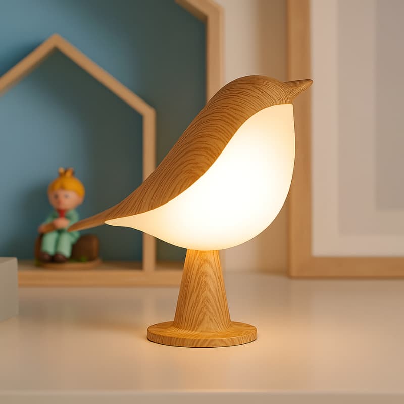 ZenBird Vogel Nachtlampje USB Oplaadbaar Warm Wit Nachtlampen