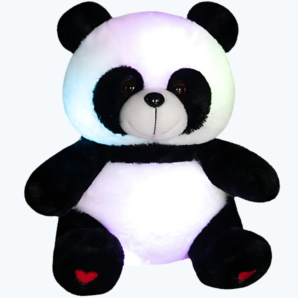 Zwart Wit Panda Knuffel Nachtlampje Met Rode Harten 25 cm Nachtlampen